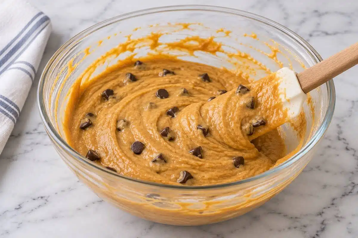 preparazione muffin alla zucca e cioccolato