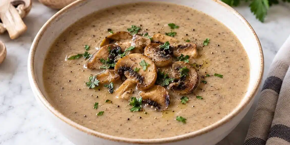 vellutata di funghi champignon