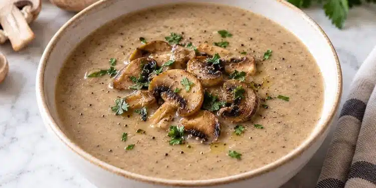 vellutata di funghi champignon